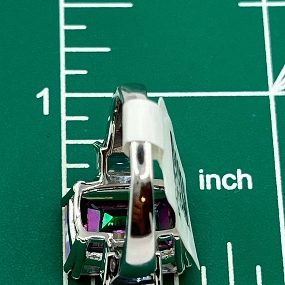 Rainbow Multiple Colored Quartz Ring Emerald Cut Designer DK 925 - Picture 13 of 13